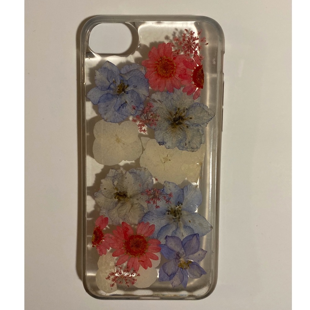 Pressed flowers clear iPhone case